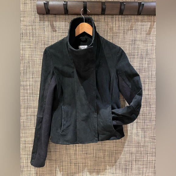 Barney’s New York Black Genuine Suede Leather Jacket - Picture 3 of 8